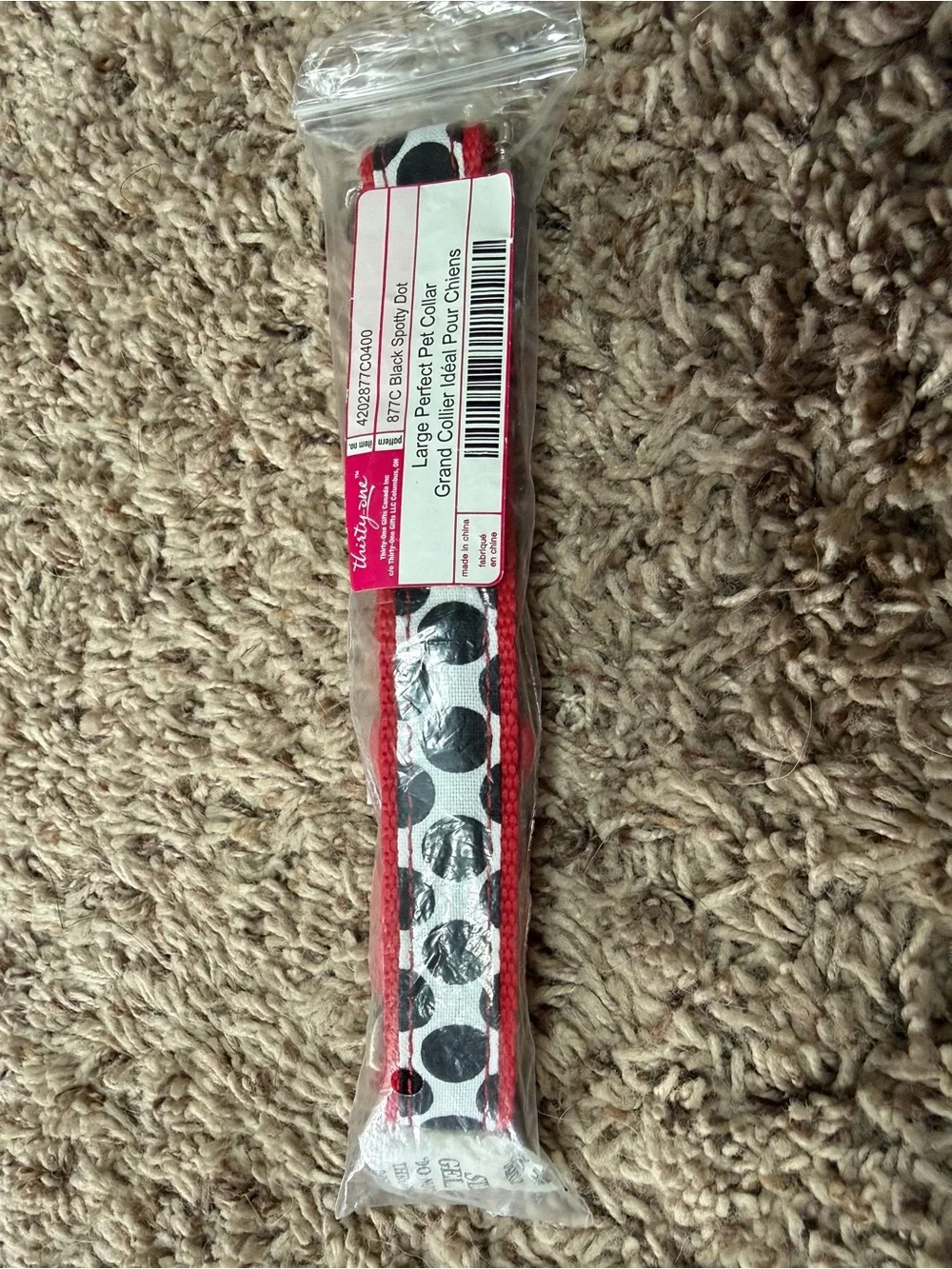 thirty-one large per collar-Black and White Polka Dot Trim (new)